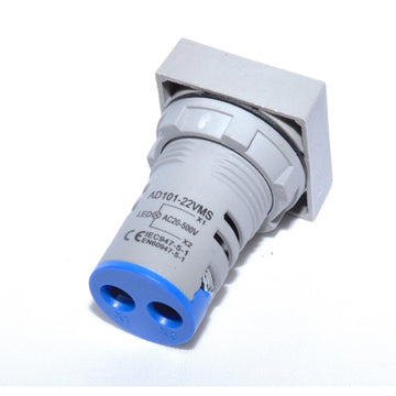 Voltmetru Patrat de Panou 22mm, Albastru - Frize