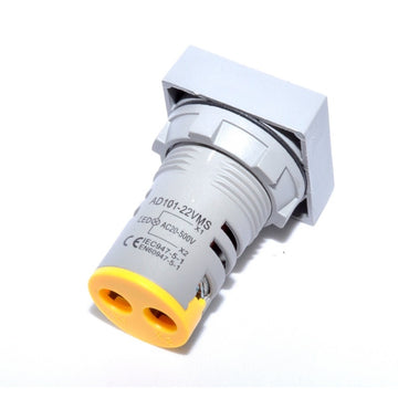 Voltmetru Patrat de Panou 22mm, Galben - Frize