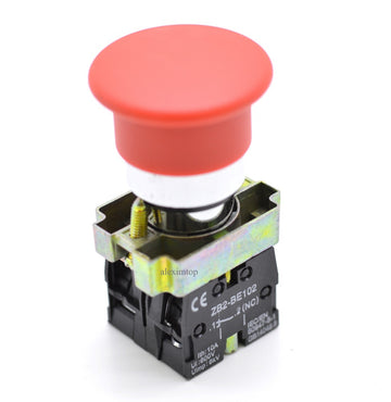 Buton motor 220V ciuperca revenire ON-OF   BS544-R rosu