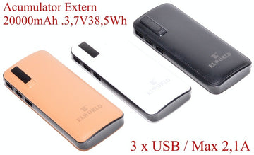 Baterie Externa Power-Bank 20000mAh, 3,7V/38,5Wh - Frize
