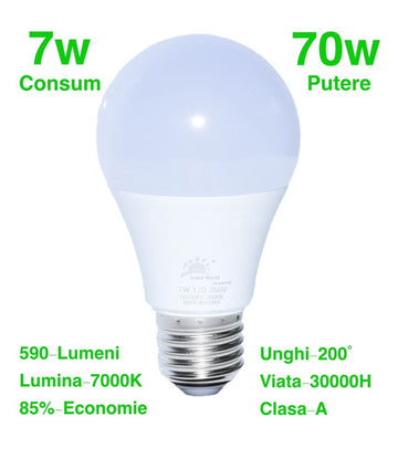 Bec Led 7W/7000K cu E27 - Frize