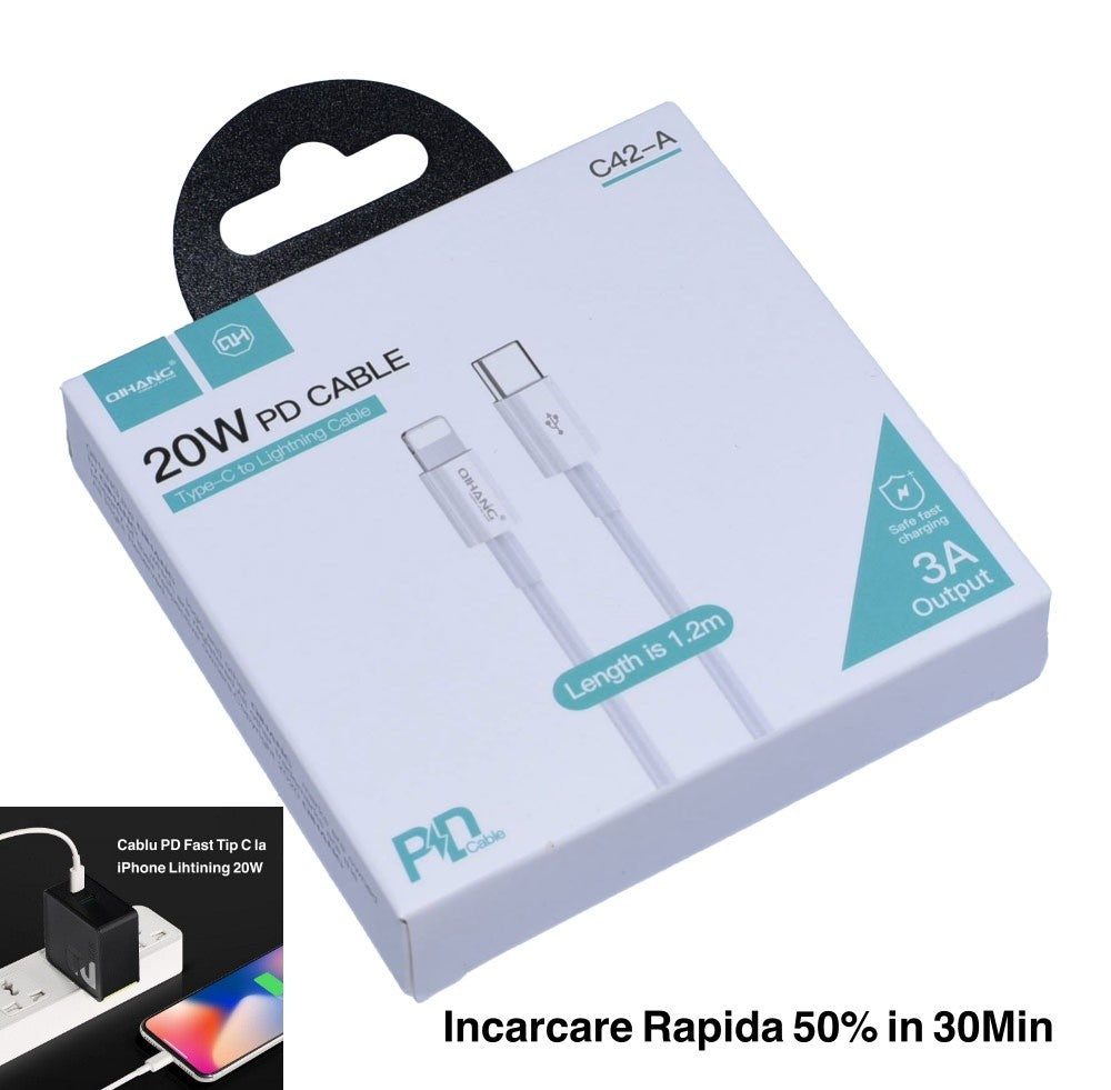 Cablu PD Fast Tip C la iPhone Lightning 1,2m/20W - Frize