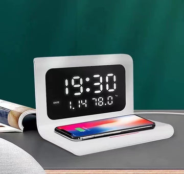 Ceas Alb cu Incarcare Wireless - Frize
