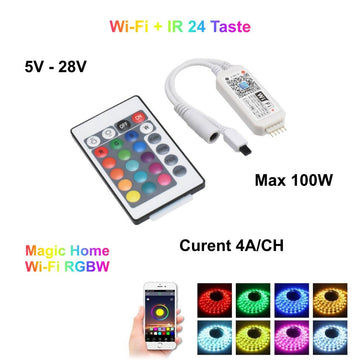 Controler Smart Magic Wifi Led RGBW + Telecomanda 24 - Frize