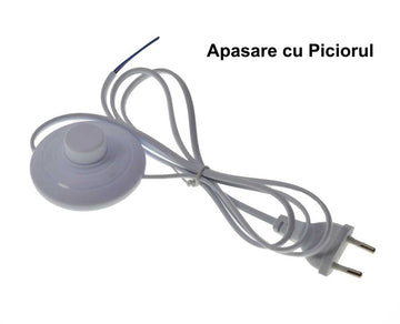 Intrerupator de Picior cu Cablu Alb 1,5m - Frize