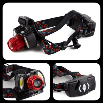 Lanterna de Cap cu Senzor, Led 1T6 x 2 COB + 2x3,7V li-ion - Frize