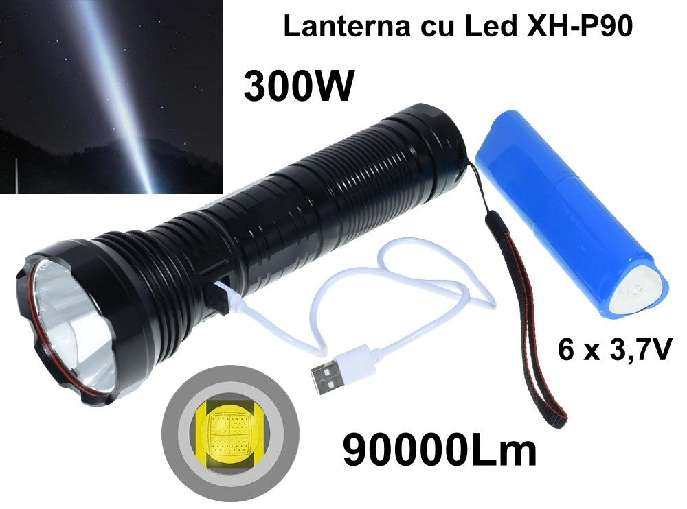 Lanterna Profesionala 300W Led Ultra XH-P90 - Frize