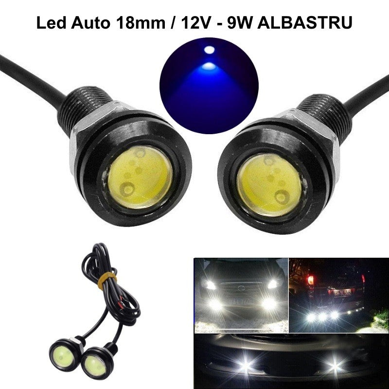 Led Auto 18mm / 12V-9W / ALBASTRU, 2 Buc/Set - Frize