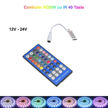 Mini Controler Led RGBW + Telecomanda IR 40 Taste - Frize