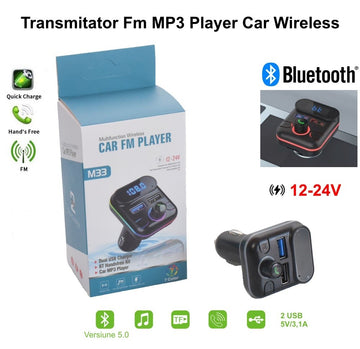 Modulator FM Auto cu Bluetooth V5.0 / M33 - Frize