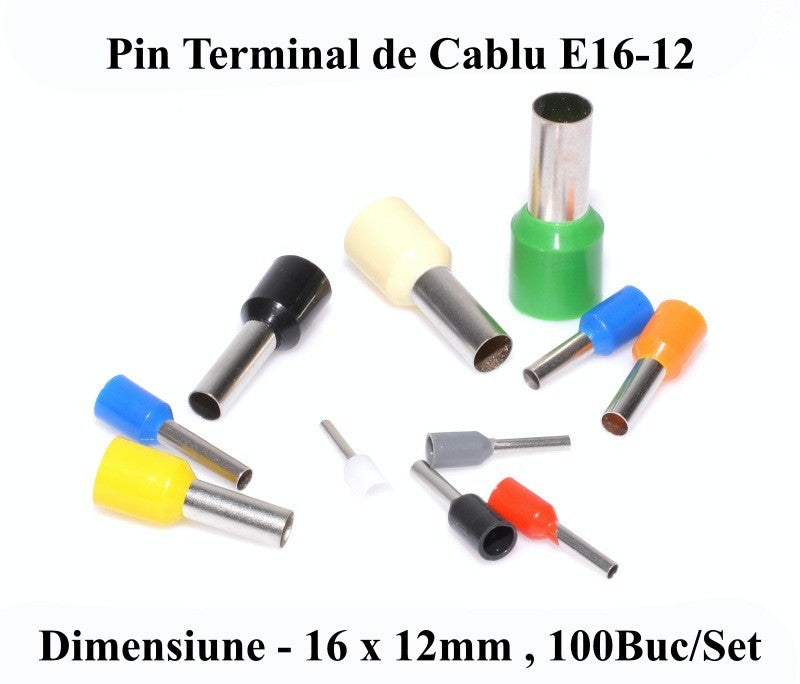 Pin Terminal de Cablu E16-12 Verde, 100Buc/Set - Frize