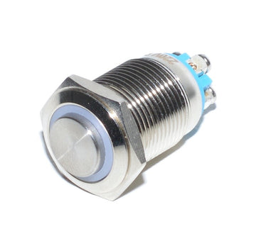 Push Metalic 16mm cu Led Rosu si Retinere 220V - Frize