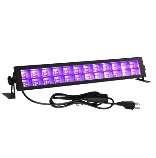 LED projektor UV fénnyel, beltéri/kültéri, vízálló, 48W, fekete