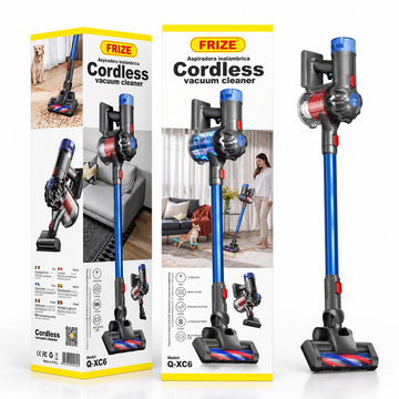 Aspirator Vertical fără Fir Frize Q-XC6, 2 în 1, Aspirator de Mână Detașabil, Perie Motorizată și Filtru Lavabil