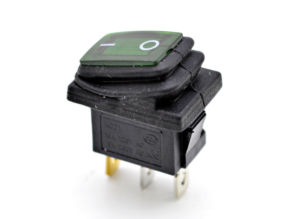intrerupator IRS Mic verde cu cauciuc 125/250V - 6/10A