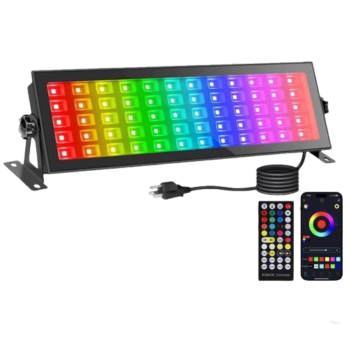 Smart RGBCW LED projektor, Alkalmazás, Beltéri/Kültéri, Vízálló, Internetes telefon vezérlés, Távirányító, Fény programozási mód, 120W, Fekete