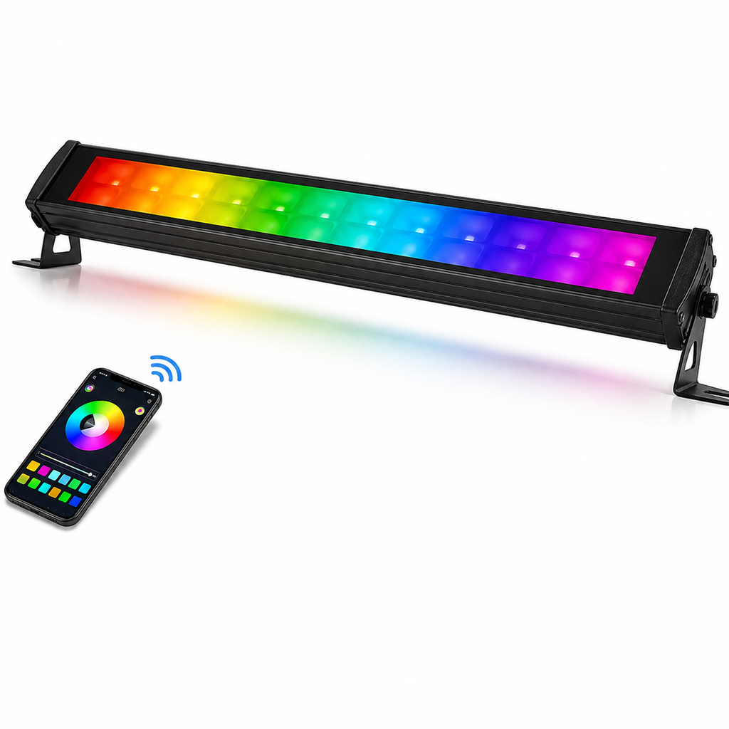 Proiector LED RGBCW Inteligent 72W cu Telecomandă și Control prin Aplicație – Rezistent la Apă pentru Interior și Exterior, Sincronizare Muzicală și Mod de Programare Lumini