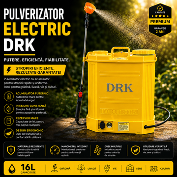 Pompă de Stropit Electrică 16 Litri cu Presiune de 4 Bar și Regulator de Presiune – Ideală pentru Îngrijirea Grădinii și Plantelor