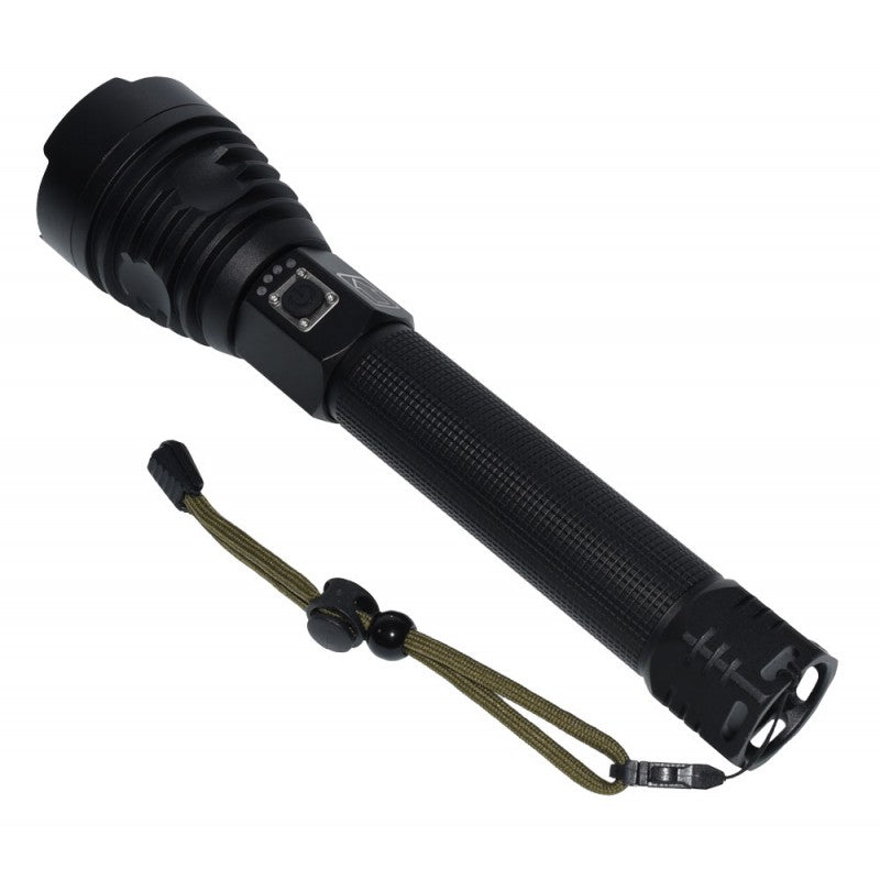 Professzionális XHP90 LED zseblámpa, akkumulátorral, USB töltés, ideális őrzésre és védelemre, vadászatra és horgászatra