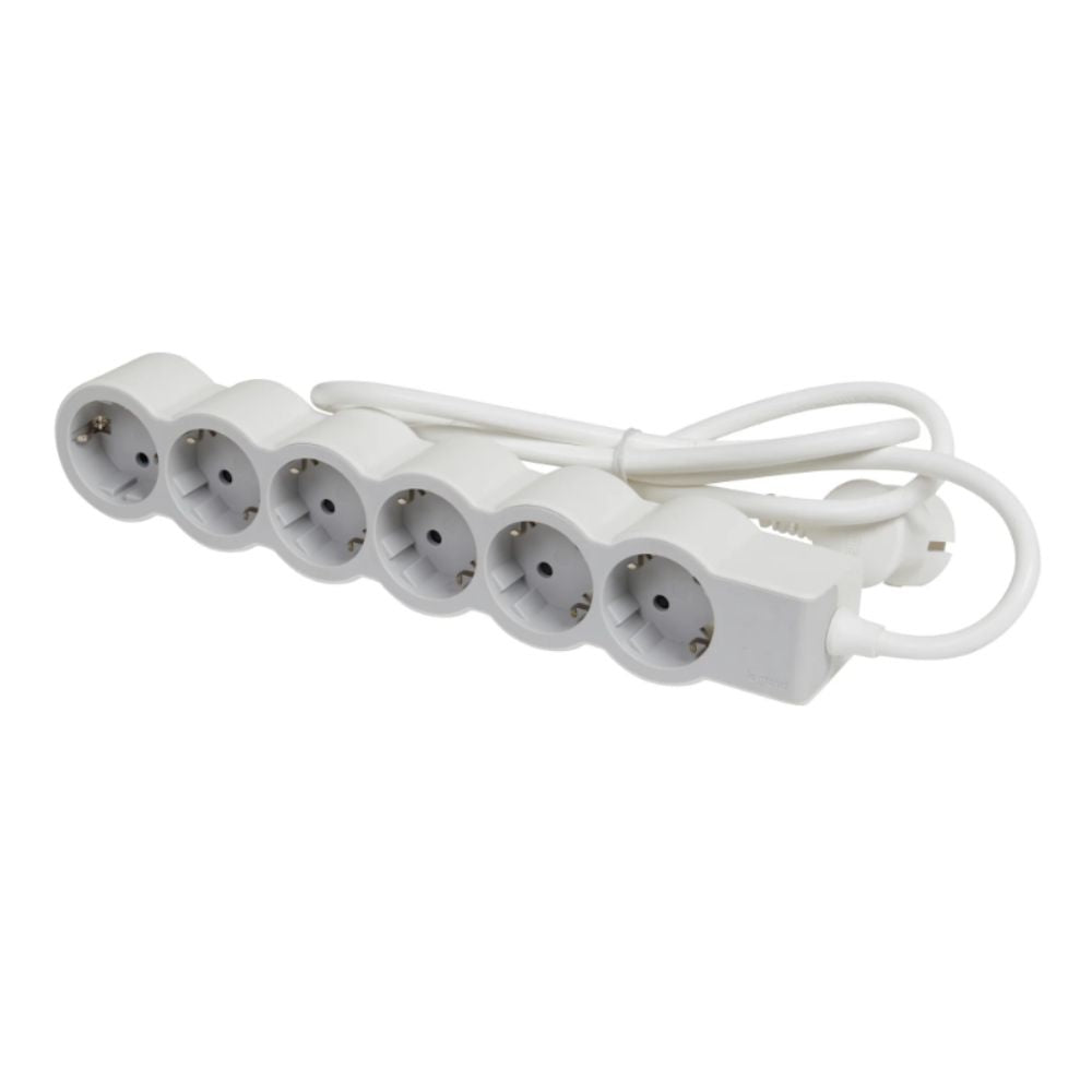Prelungitor sandard 6X2P+T 3M ALB-GRI - 694565 LEGRAND