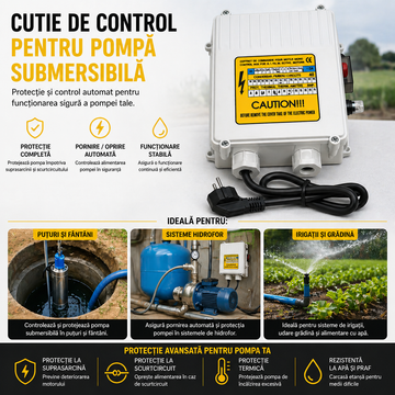 Cutie Control pentru Pompă Submersibilă 1.5kW – Soluție Fiabilă pentru Irigații și Sistemele de Apă