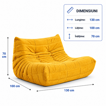Fotoliu Tip Bean Bag Frize cu Spumă Densă, Design Ergonomic, Confort Premium, 87x100x70 cm