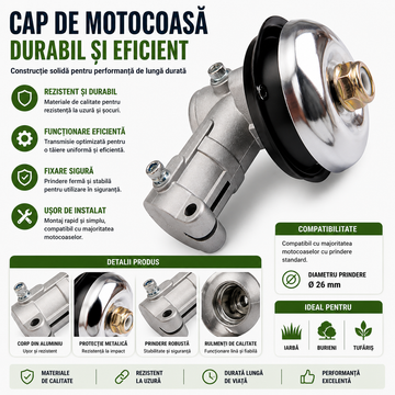 Cap Motocoasă cu 9 Dinți și Diametru de 28mm – Accesorii pentru Tăiere iarbă și Vegetație