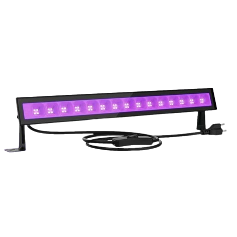 LED projektor UV fénnyel, beltéri/kültéri, vízálló, 36 W, fekete