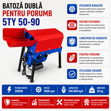 Batoză Dublă pentru Porumb 5TY 50-90 – Echipament Agricol Eficient pentru Recoltat și Procesat Porumb