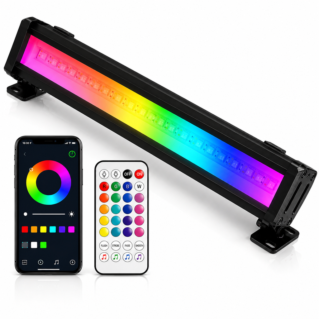 Proiector LED RGBCW Inteligent 30W cu Telecomandă și Control Prin Aplicație – Rezistent la Apă pentru Interior și Exterior, Sincronizare Muzicală și Mod Programare Lumini