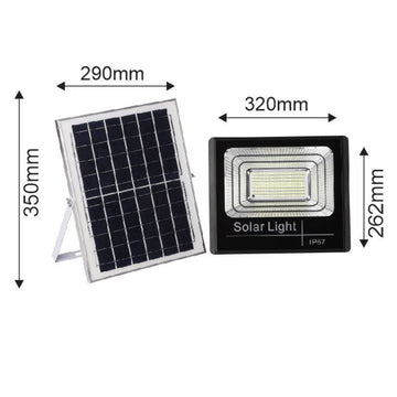 Proiector LED cu Panou Solar Monocristalin 150W și Telecomandă – Iluminat Exterior Eficient cu Temperatura de Culoare 6500K
