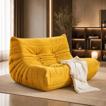 Canapea Tip Bean Bag Frize cu Spumă Densă, Design Ergonomic, 130x100x70 cm
