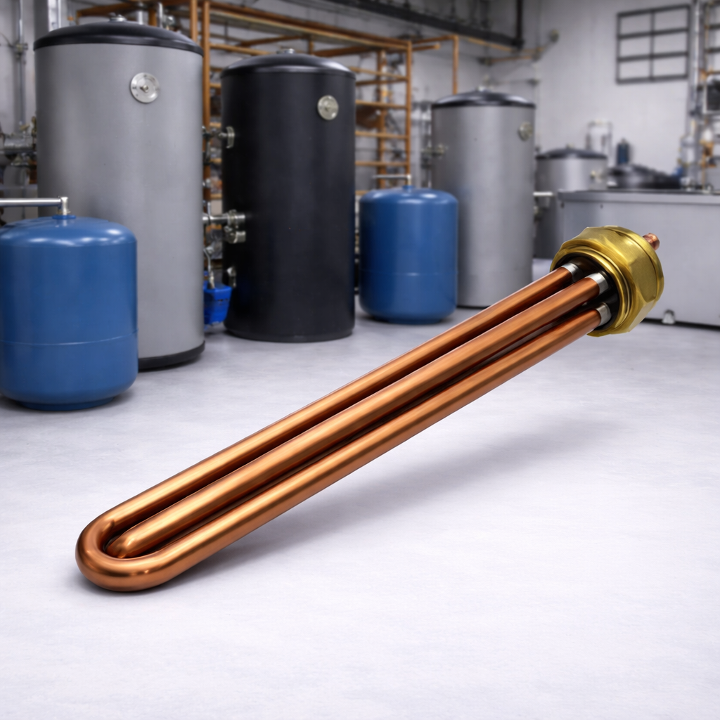 Rezistență Boiler Dreaptă 3000W cu Filet pentru Încălzire Apă - Componente Electrice pentru Instalații Sanitare