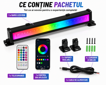 Intelligens RGBCW LED projektor, Alkalmazás, Beltéri/Kültéri, Vízálló, Vezérlés telefonról interneten keresztül, Zene szinkronizálás, Távirányító, Fény programozási mód, 30 W, Fekete