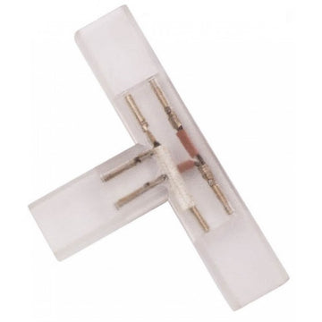 Conector Prelungire pentru Bandă LED Tip T 220V 2835 – Soluție Ideală pentru Extinderea Iluminatului LED în Proiecte de Design Interior