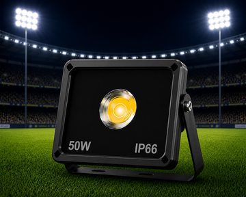 Proiector LED Profesional 50W IP66 pentru Stadioane și Terenuri Sportive, Iluminare Puternică de Exterior, 1 Module LED și Suport Reglabil
