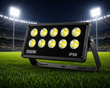 Proiector LED Profesional 500W IP66 pentru Stadioane și Terenuri Sportive, Iluminare Puternică de Exterior, 10 Module LED și Suport Reglabil