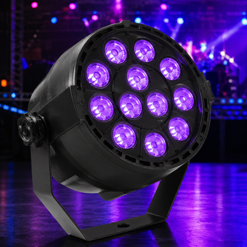 Proiector LED PAR Profesional cu 18 LED-uri UV, Control DMX512, Sound Active, Stroboscop și Master-Slave pentru Petreceri Fluorescente și Evenimente