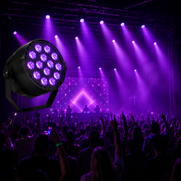 Proiector LED PAR Profesional cu 18 LED-uri UV, Control DMX512, Sound Active, Stroboscop și Master-Slave pentru Petreceri Fluorescente și Evenimente