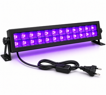LED projektor UV fénnyel, beltéri/kültéri, vízálló, 36 W, fekete