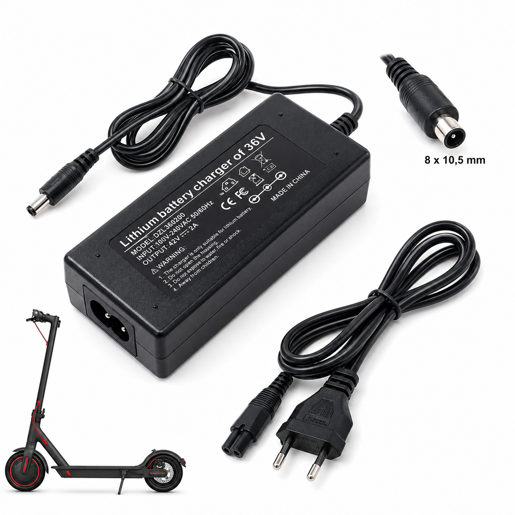Încărcător Li-ion 42V 2A cu Conector 8x10,5mm – Compatibil cu Dispozitive Xia pentru Încărcare Rapidă