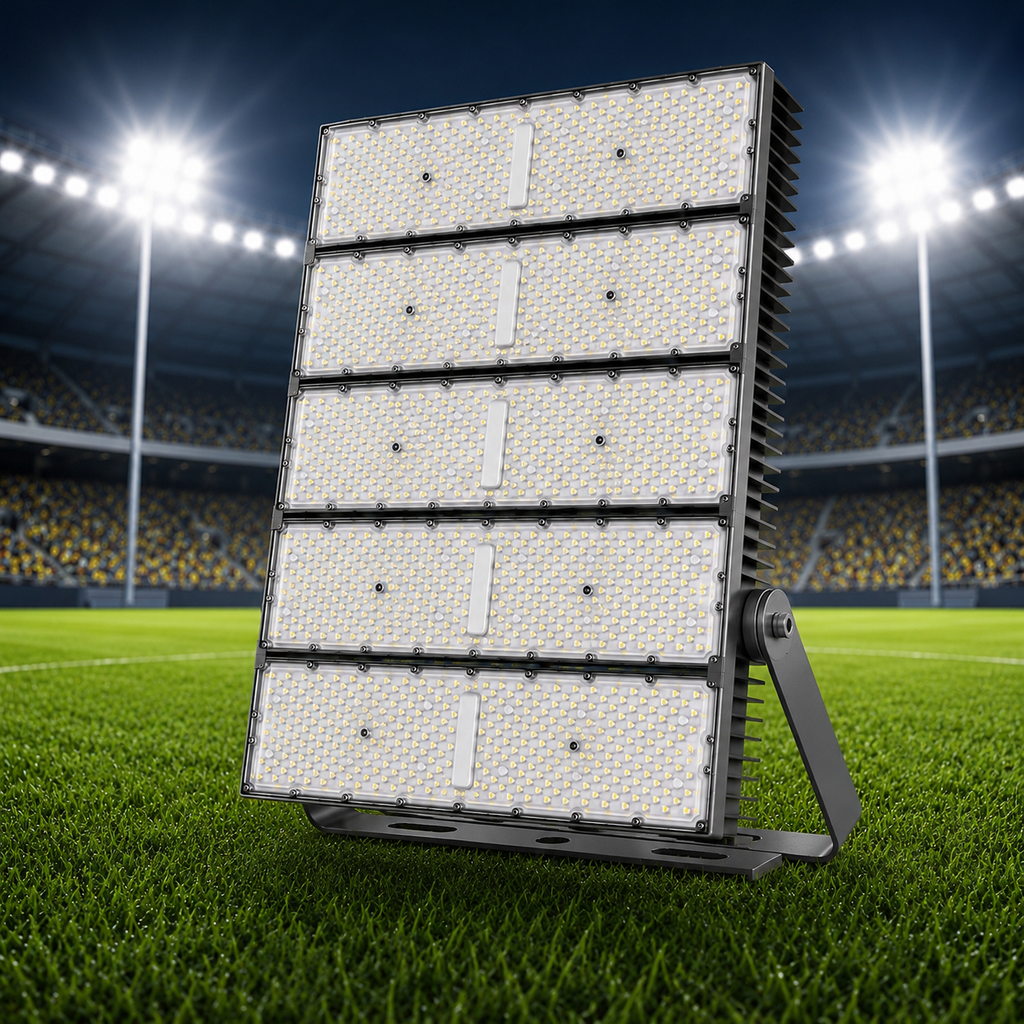 Proiector LED Modular 300W IP65, 6500K, pentru Stadioane, Terenuri Sportive, Hale Industriale și Iluminat Exterior