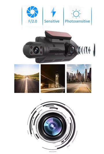 Cameră Trafic Auto Duală 4K Ultra HD Față-Spate, Ecran IPS, Night Vision, G-Sensor, Detectare Mișcare, Loop Recording, Unghi 170°