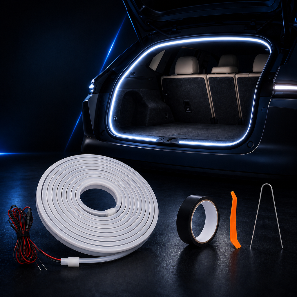 Bandă LED Auto 5M Portbagaj 12V – Iluminare LED Alb Rece 6000K, Waterproof, Flexibilă, Universală