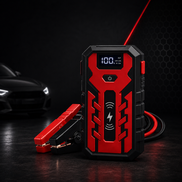 Starter Auto CarVolt 4 în 1 – Pornire de Urgență, Lanternă LED, Power Bank si Încărcare Wireless