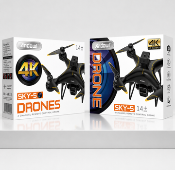 Dronă de Jucărie cu Cameră 4K HD, WiFi FPV, Rază Control 2–3 km, Telecomandă, Lumini LED și Acumulator Reîncărcabil