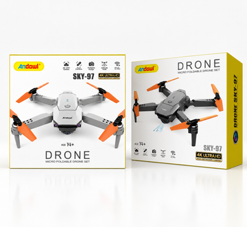 Dronă Pliabilă cu Cameră Duală 4K Ultra HD, WiFi FPV, Rază Control 2–3 km, Autonomie până la 20 Minute și Altitudine până la 120 m