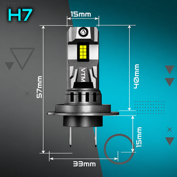 Becuri LED Auto H7 21000LM – Set 2 Becuri LED Super Bright pentru Faruri, 6000K Alb Rece, Plug & Play