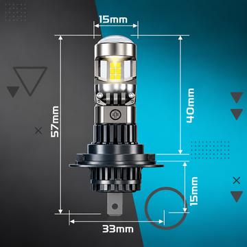 Becuri LED Auto H4 cu Lupa 23.000LM – Set LED Faruri 6000K Alb Rece cu Canbus
