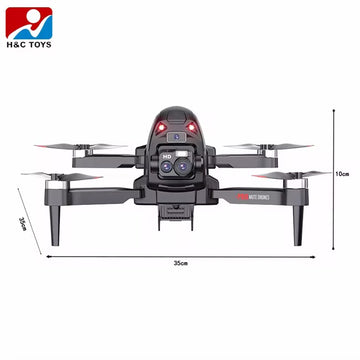 Dronă Pliabilă Frize GST69 cu Cameră Duală 4K HD, Control prin Telecomandă și Telefon, Lumini LED, Negru